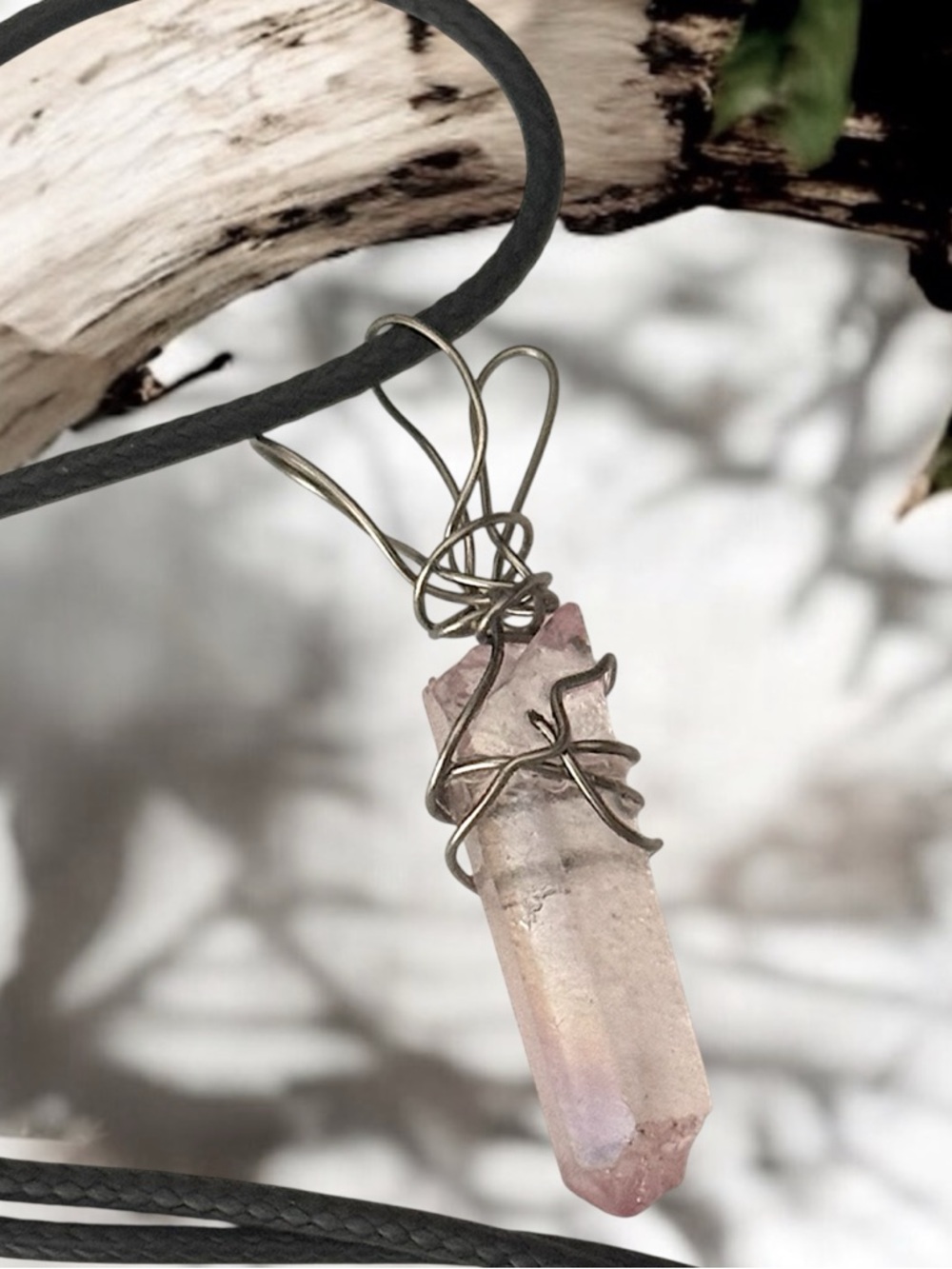 5 for $25💫Scattershot Wire Wrapped Light Pink Quartz Pendant
